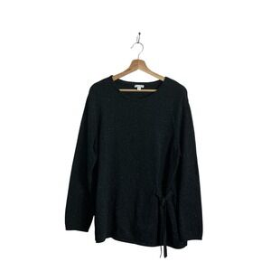J.‎ Jill XL Black Speckle Silk Blend Side Tie Sweater Relaxed Minimalist Classic